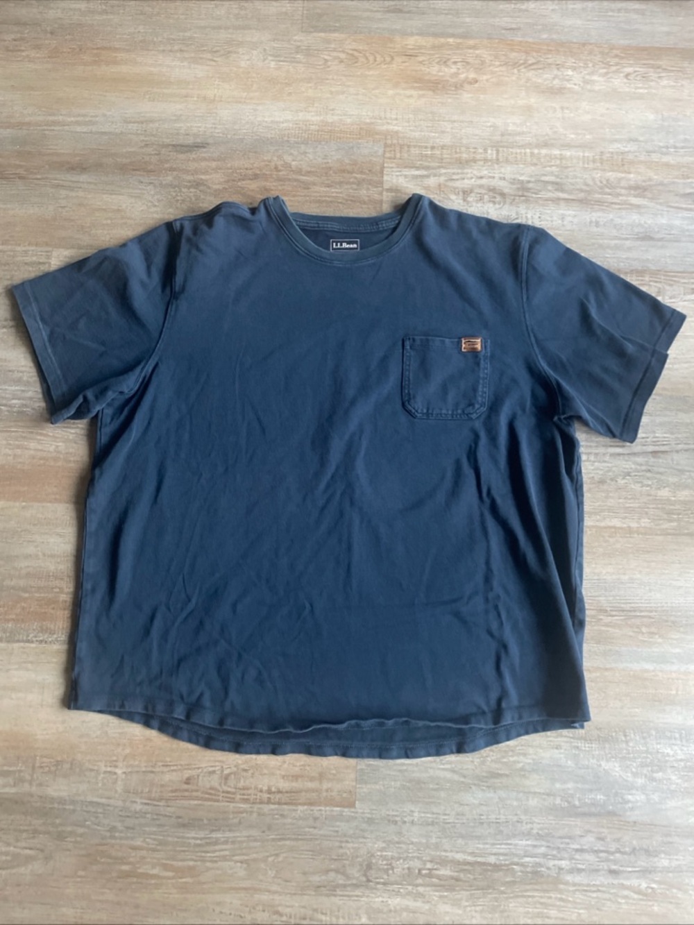 L.L. Bean Men's Dark Navy Short Sleeve Pocket Tee XXL blue